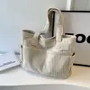 Bolsa de Lona Tote, Bolso Cruzado de Gran Capacidad, Bolso de Mano Versátil de Moda de Nicho, Bolso de Hombro, Bolsa de Pana para Viajes Diarios para Mujer