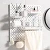 Tablero perforado de repuesto, estante de almacenamiento sin perforaciones, caja de almacenamiento, adecuado para puertas de entrada con accesorios de gancho Scosidis