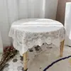 Toalha de Mesa Estilo Ins Casa Retrô Escandinavo Renda Branca Decoração para Fotos Hotel Mesa de Jantar Mesa de Centro Pano de Fundo Atacado