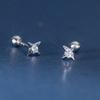 Pendientes de Estrella de Diamante Único de Plata de Ley S925 Nalan para Mujer Lujo Accesible Joyería para Orejas de Hilo de Gama Alta de Nicho M02800