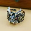 Venta al por mayor de fábrica anillo de apertura ajustable s925 plata de ley industria pesada conejo aficionado antiguo zanahoria personalidad retro