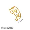 Pulseira Cruzada de Aço Inoxidável Mais Vendida da Amazon com Design de Pressão de Óleo Solar, Banhada a Ouro 18K, Versátil para o Dia a Dia, Atacado do Fabricante
