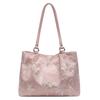 Nova Bolsa Tote Bordada com Borboletas Chinesas Bolsa de Ombro Feminina 2025 Nova Primavera Simples Casual Grande Capacidade
