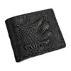 Fornecimento Transfronteiriço Carteira Masculina Retro Couro Cera de Óleo Crocodilo 3D Estéreo Carteira Horizontal Carteira Curta Carteira