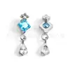 Brincos Pingente Gota d'Água com Zircônia Cúbica F136 com Tarraxas de Zircônia, Joia Piercing de Liga de Titânio G23 Tarraxas para Lóbulo da Orelha