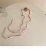 Collar de Satén Rosa ~ Atmósfera Súper Hada Retro Francés Cinta de Flor Pulsera Trenzada Multiusos Joyería