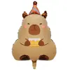 Balão Capivara de Filme de Alumínio Desenho Animado Venda em Feira Noturna Balão de Hélio Flutuante para Crianças Decoração de Festa de Aniversário Balão de Filme de Alumínio