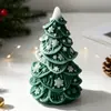 Molde de Vela Perfumada Árbol de Navidad Jiahui Mei Molde de Silicona para Decoración de Pasteles de Navidad DIY Adorno