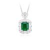 Pingente Diamante Verde Retrô Europeu e Americano Anel Aberto Brincos de Alto Nível Incrustação de Luxo Esmeralda Sintética Cultivada terno