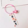 Cartão de acrílico DIY de desenho animado personalizado com palavras de bênção corrente de cabo de aço chaveiro moda feminina pingente para bolsa de livro atacado