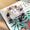 Pulsera Qiaoen de Ágata Amarilla Natural Flor Negra Dorada Multigemas con Piedra Lunar Negra y Cristal Blanco, Diseño Versátil, Mayoreo