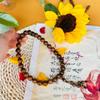 Pulseira de contas de pau-rosa preto e amarelo de folha grande, sândalo vermelho africano, 108 contas, Joias Artesanato, pulseira de madeira Putian