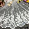 125cm branco renda bordado completo tecido de bordado de renda roupas cortina acessórios de vestuário