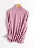 100% CashmereSuéter 100% Cashmere Gola Alta Meia Malha Base Suéter Outono Inverno Top Quente