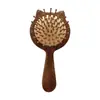 Escova de Almofada de Ar para Gatos com Madeira de Sândalo Pente de Massagem com Almofada de Ar Madeira Maciça Desenho Animado Fofo Pente de Madeira para Alisar o Cabelo Pente Simples para Cabeleireiro Doméstico