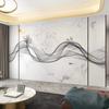Papel Pintado Línea de Humo Nuevo Estilo Chino Papel Pintado Pared de Fondo de TV Cubierta de Pared Paisaje Abstracto Cubierta de Pared para Sofá Sala de Estar Mural