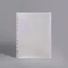 Bolsa de Hojas Sueltas Transparente con Cremallera y Agujeros de Lentejuelas A4A5A6 Bolsa para Documentos Impermeable Esmerilada Ecológica Bolsa para Documentos con Separadores