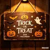 Letrero de Puerta de Madera Plana Impreso con Calabaza Decoración Creativa Colgante de Pared Decoración Festiva Venta al por Mayor desde el Fabricante