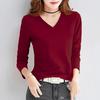 Blusa Suelta de Manga Larga con Cuello en V para Mujer Talla Grande que Disimula el Vientre, Camisa Base Elegante Adornada con Etiqueta para Mamás, Nueva Moda Otoño 2026