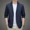 Traje de Hombre Chaqueta de Moda Primavera y Otoño Chaqueta Ligera de Secado Rápido Business Casual Traje Individual Juvenil Color Sólido