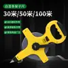 Plástico amarelo faixa de pintura branca portátil estante de aço régua fita métrica grande régua de prateleira régua portátil canteiro de obras 30 metros 50 metros 100 metros