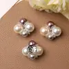 Retro Elegante Francés, Flor de Perla DIY Tejido a Mano Lujo Accesible Pendientes de Gama Alta, Pendientes, Accesorios para Mujer