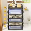 Porta-arquivos de mesa, porta-arquivos vertical de metal de grande capacidade, estante integrada de várias camadas, classificação de documentos de escritório