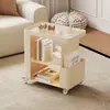 Carrinho Móvel Criativo Estilo Luxo Leve para Sala de Estar, Mesa Lateral Moderna em Ferro Forjado para Casa, Mesa de Centro Simples, Estante de Armazenamento, Mesa de Cabeceira