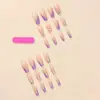 AliExpress Transfronteiriço Armadura de Unha Contraste Glitter Leopardo Manicure Francesa Pastilhas Meninas Populares Unhas Postiças Acabadas Venda por Atacado