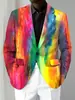 Chaqueta de Manga Larga con Botones, Pigmento Salpicado, Temperamento Iridiscente, Traje de Moda para Sesión de Fotos de Revista, Parte Superior WL8, Resistente a las Arrugas