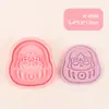 Molde para Galletas 3D Burbuja Linda Serie de Dibujos Animados Realista Molde de Estampado para Galletas Fondant DIY Esencial para Uso en Casa
