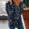 Outono e inverno de 2021 Nova T-shirt transfronteiriça europeia e americana feminina estação independente ebay explosões estampa graffiti solta manga longa T-shirt feminina