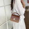 Bolso Cuadrado Pequeño Tejido Estilo Coreano Estilo Ins para Mujer, Moderno y Versátil, Bolso de Hombro Cruzado con Bloques de Color, Bolso de Mano de Alta Gama para Viajes