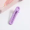 Presilha de Cabelo com Design Lateral Ondulado, Grampo de Metal de Alta Qualidade em Cores Doces com Recortes Vazados, Presilha para Franja, Acessório de Cabelo Bico de Pato, Ornamento de Cabelo Fofo