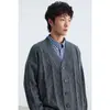 Cardigan Retro Fair Isle para Otoño e Invierno Answer Me Tejido de Moda Chaqueta de Punto Versátil Estilo Perezoso para Hombre M47