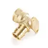 Codo de latón de doble oreja para montaje en pared con rosca interna y conector de púas para manguera, conector de rosca interna para conexión rápida de tuberías