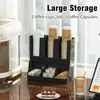 Portavasos de Acrílico Negro para Empaque para Uso Doméstico Tienda de Café Té con Leche Estante para Colocar Vasos de Papel Desechables Portavasos de Pared
