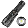Linterna LED XHP70 Recargable Zoomable con Pantalla Digital Carga USB Tipo C 15001800LM Largo Alcance 200500m Linterna Táctica de Aleación de Aluminio