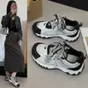 Zapatillas de papá finas para mujer, estilo ins con bloques de color, deportivas casuales para correr, de malla transpirable de moda, modelo otoño 2026