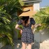 Traje de baño para mujer Nuevo de una pieza Cubre abdomen Adelgazante Sexy Pecho pequeño Conservador Coreano ins Traje de baño de aguas termales Suministro directo de fábrica