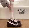 Sapatilhas Mary Jane super bonitas para mulheres, novo estilo primavera 2026, com aumento de altura oculto, perfeitas com saias, sapatos JK de corte baixo