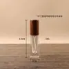 Botellas de muestra de perfume de alta gama, portátiles, de 10 ml, con atomizador de bomba, botellas de spray de vidrio, botellas recargables y tapas de madera
