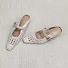 Aumento de Altura Oculto de 5 cm~ Sandalias de Malla Calada Suaves para Mujer, Adecuadas para Personas Bajitas, Nuevo Estilo 2025 Mocasines Medios de Punta Cerrada