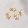 Colgante de Oso y Conejo Lindo Relleno de Oro de 14K que Conserva el Color, Joyería Hecha a Mano, Colgante para DIY Pulsera Collar, Colgante de Joyería