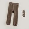 Leggings Femininos Outono e Inverno Forrados com Fleece Espessados Cor Lisa Meia-Calça Infantil Bebê Leggings Quentes para Bebê