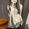Cárdigan de punto con capucha listo para usar de primera línea transfronterizo para mujer, nuevo suéter de moda suelto de talla grande estilo francés para otoño e invierno con cuello redondo