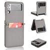 Para Samsung Z Flip4 capa de telefone com tela dobrável carteira de cartão ZFlip3 capa de couro para telefone com padrão de lichia de uma peça