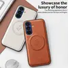 Adequado para Samsung Z Fold7 Capa de Celular Magnética de Couro Flip7 Textura de Couro Suporte Invisível Capa Protetora Anti-Queda Transfronteiriça