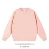 Sudadera de cuello redondo de forro polar engrosado de 350 g, corte holgado y cálida, color liso, unisex, personalizable con impresión de logotipo