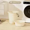 Juego de Cubo de Agua para el Hogar, Lavabo, Cucharón de Agua, Cubo de Plástico Engrosado, Gran Capacidad, Uso Doméstico, Set de Tres Piezas para Baño en Dormitorio de Estudiantes